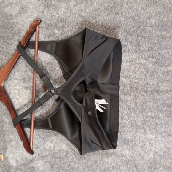 Athleta Advance Front Zip Criss Cross Black Bra Womens 38C - Picture 3 of 6